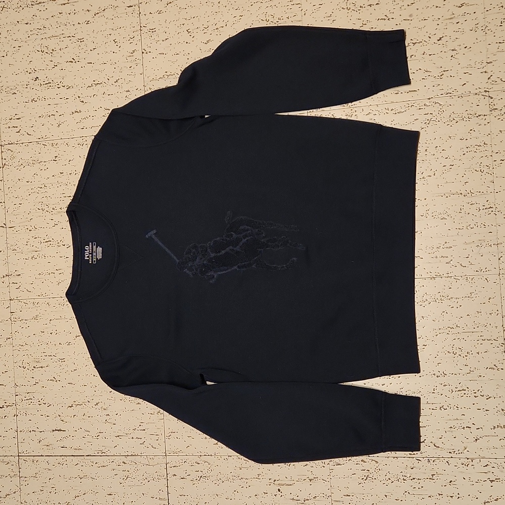 Polo Ralph Lauren Dark Navy Blue Big Pony Pullover Crew Neck Sweater